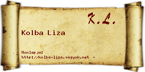 Kolba Liza névjegykártya